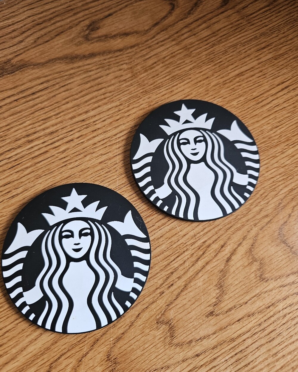 4/$10 Starbucks Coasters Black & White Logo Set of 2